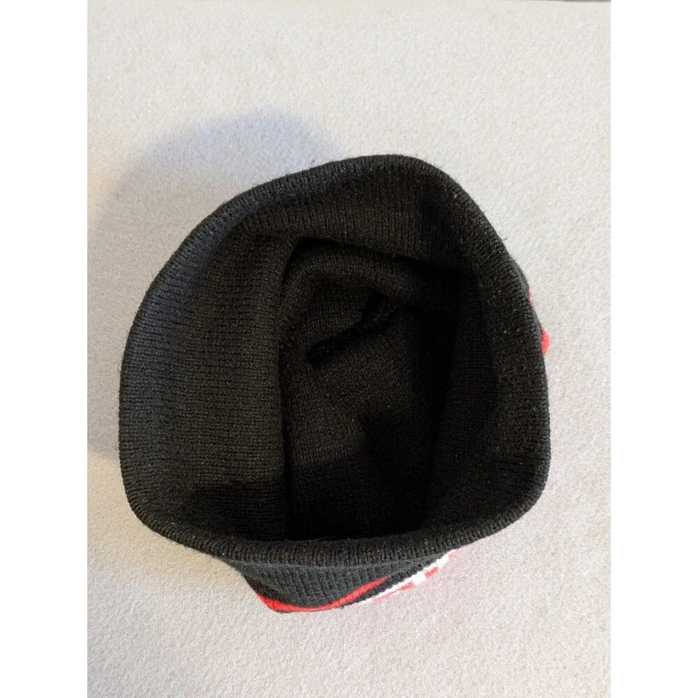Vintage West St Paul Minnesota Knit Beanie Hat Black Red White MN Hockey Style